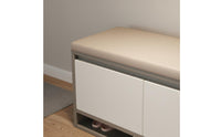 Shoe Storage Cabinet Bench Adjustable Shelves Entryway Shoe Bench Handle-Less Design for Hallway, Closet
