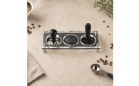 Acrylic Coffee Stand Incorporating Tamper Station Organizer Double Layer Storage Stainless Steel Base Transparent Material Suitable for Countertop Home Kitchen Office Barista