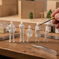 White Miniature Figures for DIY Architectural Model Sand Table Scenery