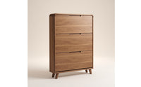 Shoe Organizer with Flip Doors Shoe Storage Cabinet Space-Saving Furniture for Entryway, Hallway, Apartment