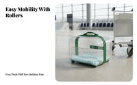 2-Tier Pet Trolley Transparent View pet Equipment Airline Compatible