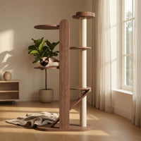 Wooden Cat Climber Climbing Tree Sturdy Base Cat Climbing Towers Structure Space-Saving Pet Accessory