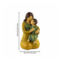 Parent and Child Statue Abstract Design Mother and Child Statue Hand-Painted Look Table Ornament
