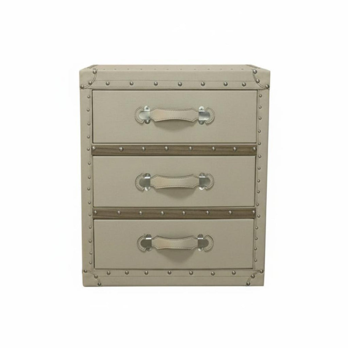 Stacked Luggage End Table Distressed Finish Nightstand Vintage Design