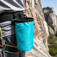 Climbing Chalk Bag, Bouldering Chalk Bag with Drawstring Closure, Zippered Pocket & Nylon Belt, 19x12.5x12.5cm