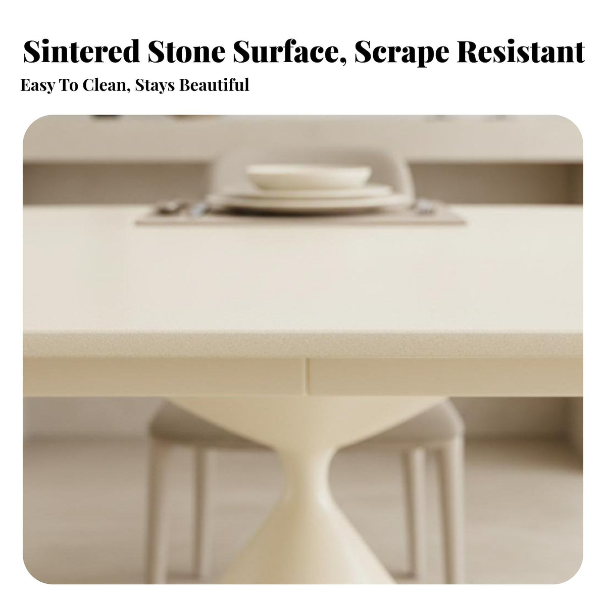 Modern Minimalist & design Rectangular-to-Round Extendable Table Space-Saving Household Furniture Built-in rotating tray abrasionResistant Surface for Apartment Dwellers, Families, Homeowners, Dining Room, Small Apartments, Kitchen, Home