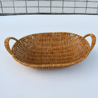 Rattan-Style Basket with Handles for Fruits and Snacks