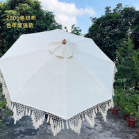 创意户外太阳伞手工遮阳伞编织流苏大伞花园酒店摄影网红庭院伞