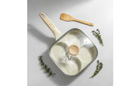 4-Section Egg-Cooking Pan with Lid Breakfast Skillet Even Heating