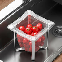 Stainless Steel Bag Stand Easy to Clean Foldable Trash Bag Stand Non-Slip