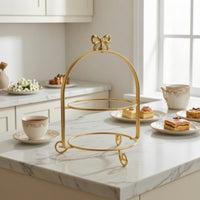 2-Tier Dessert Stand Elegant  Space-Saving Cupcake Stand for Party Hosts