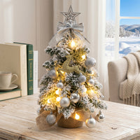 Mini Flocked White Christmas Tree with Snow Effect for Tabletop (45/60cm)