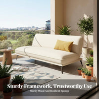 Foldable Design Folding Sofa Bed two-in-oneUse Armless Folding Futon Space-Saving transformable Furniture Adjustable Positions for Apartment Dwellers, Students, residents, Small areas, Living Room, Bedroom, Home beigeice