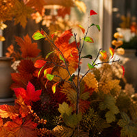 Artificial Persimmon Leaf Branch for Autumn Decor