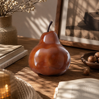 Pear Sculpture Glossy Finish Decorative Pear Sculpture Vintage Look Fruit Figurine for Living Space