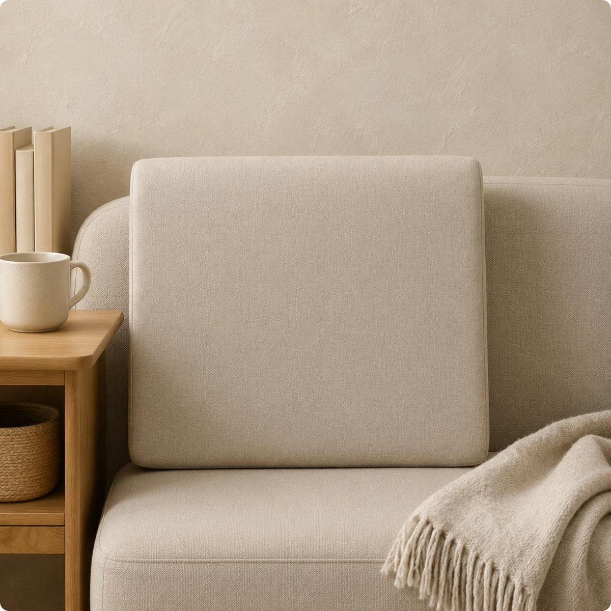 Sofa Back Cushion Even Surface Rectangular Backrest Cushion Khaki