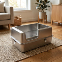 Enclosed Cat Toilet with Lid, Large Pet Toilet for Big Cats, Fully Enclosed Indoor Cat Toilet with Side Entry for Odor Control