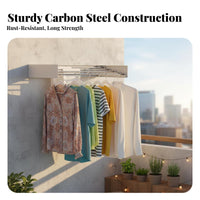 Retractable Wall-Mounted Drying Hanger Space-Saving Retractable Wall Rack