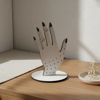2D Wood Band Display Gift Idea Hand-Shaped Jewelry Display Stand Sturdy Base