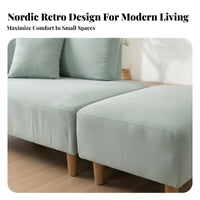 Retro Design Corduroy Loveseat Nordic Aesthetic Corduroy Settee space-saving Size Upholstered Couch Comfy Upholstery for Apartment Dwellers, Small Families, pairs, Living Room, Bedroom, Lounge Area