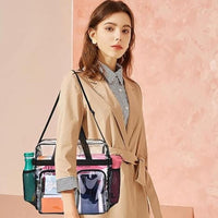 Transparent PVC Shoulder Bag Multi-Pocket Convenient Handbag Travel Bag Large Capacity Swimming Bag