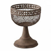 Decorative Iron Planter Bowl Shaped Pedestal Planter Raised Residence Style Decoration