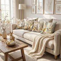 4 Pieces Easter Pillow Cover Holiday Decor Hare Motif Pillow Case Soft Material Bunny Throw Pillowcase for Homeowners, Families, Living Room, Bedroom