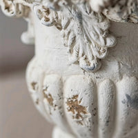 Pedestal Vase Stand Distressed Urn Pedestal Carved for Entryways, Photographers