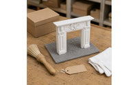 Dollhouse Fireplace Mantel Scrollwork Miniature Fireplace Mantel European Style Miniature Ornament for Scene Decoration