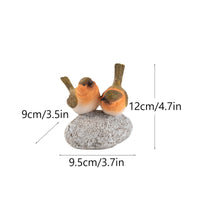 Bird Figurine with Stone Base Tabletop Bird Figurine Compact Sculpture for Shelf, Patio