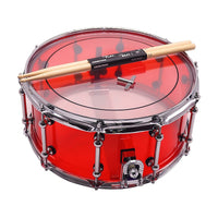 14x6.5 inch Red Acrylic Snare Drum with Customizable Colors and Sizes