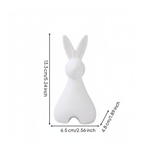 Ceramic Rabbit Figurine Cute Ceramic Rabbit Statue Creative Design