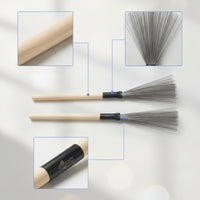 Drum Brushes Articulate Drum Brushes with Wood Handle Wire Brush with Wooden Grip Natural Feel Percussion Lightweight