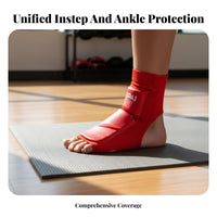 Shock Absorbing Taekwondo Foot Protector Wear-Resistant Sanda Foot Sleeve PU Leather for Athletes, Beginners, Competition, Competitions, Gym