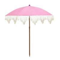 Tassel Patio Umbrella Portable Tassel Beach Umbrella Sturdy 8-Rib Construction