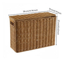 2 Pieces Narrow Storage Basket Lidded Narrow Compartment Basket Woven