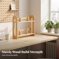 Desktop Shelf with Pegboard 2-Tier Shelves Office Furniture Sturdy Construction
