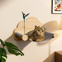 Cat Window Hammock and Wall Mounted Bed, Cushioned Shape Perch for Indoor Felines, Elevated Resting Space and Comfortable Hanging Cat Hammock