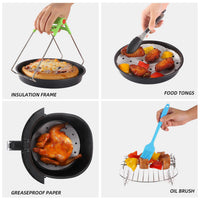 WSY 8-Inch 12-Piece Stainless Steel Grill and Cake Pan Air Fryer Accessory Set
