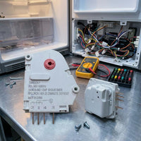 208-240V Refrigerator Defrost Timer 50/60Hz White Plastic Defrost Timer Red Knob Appliance Part
