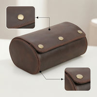 Vintage Watch Roll Leather Watch Travel Case Compact Storage Safeguarding for Business Trips