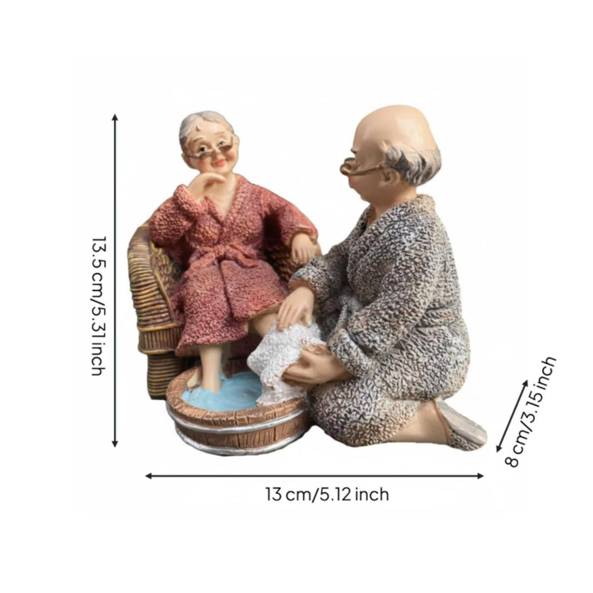 Loving Old Couple Sculpture Anniversary Gift Elderly Couple Figurine for Couples
