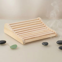 Wooden Sauna Headrest Light Wood Finish Spa Accessory Curved Wellness Equipment