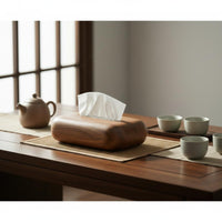 Walnut Tissue Box Polished Rounded Edges Walnut Tissue Holder Easy to Refill