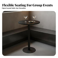 Industrial Aesthetic High Stool and Counter Table Combo Slate Tabletop Counter Dining Table with Stools Upholstered Seat Bar Height Furniture Long-Lasting Construction for Restaurant Managers, Interior Designers, Adults, Nightclub, Lounge, Small Areas