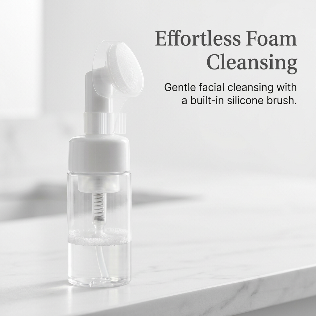 Foaming Soap Dispenser Refillable, Foaming Soap Dispenser Silicone Brush, Foaming Soap Dispenser for Skincare