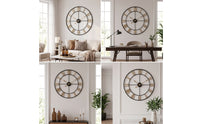 Non-Ticking Roman Numeral Wall Clock Black Metal Wall Clock Minimalist Modern Vintage for Homeowners, Living Room, Study, Entryway