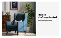 2 Pieces Upholstered Armchair with Footstool Matching Footrest Living Room Furniture Modern Elegant Design Textured Upholstery