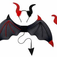 Glittery Winged Creature Costume Set Glittery Winged Creature Wings and Ears Headband Set Comfortable Accessory Sturdy for Children, Stage Performances