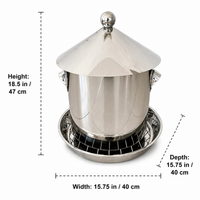 Hanging Chicken Feeder for Chickens, Anti Spill Galvanised Steel Poultry Feeder, Outdoor Weather Resistant for Dry Feed